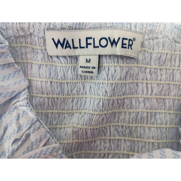 WallFlower Challis Ruffle Cami Tank Top Sleeveless Blouse Women's Sz. M Blue/Whi - Picture 5 of 6